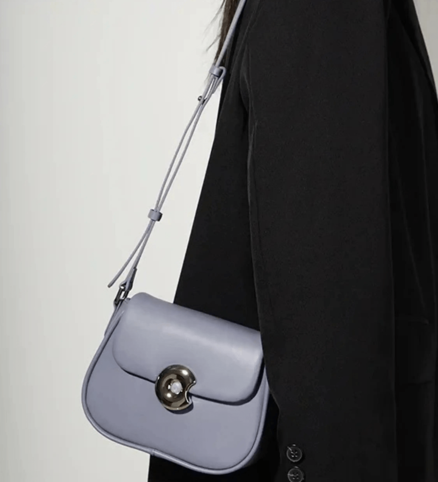 Celeste | Periwinkle Crossbody Bag – Modern Chic & Elegance - in Black | Arvea Bags