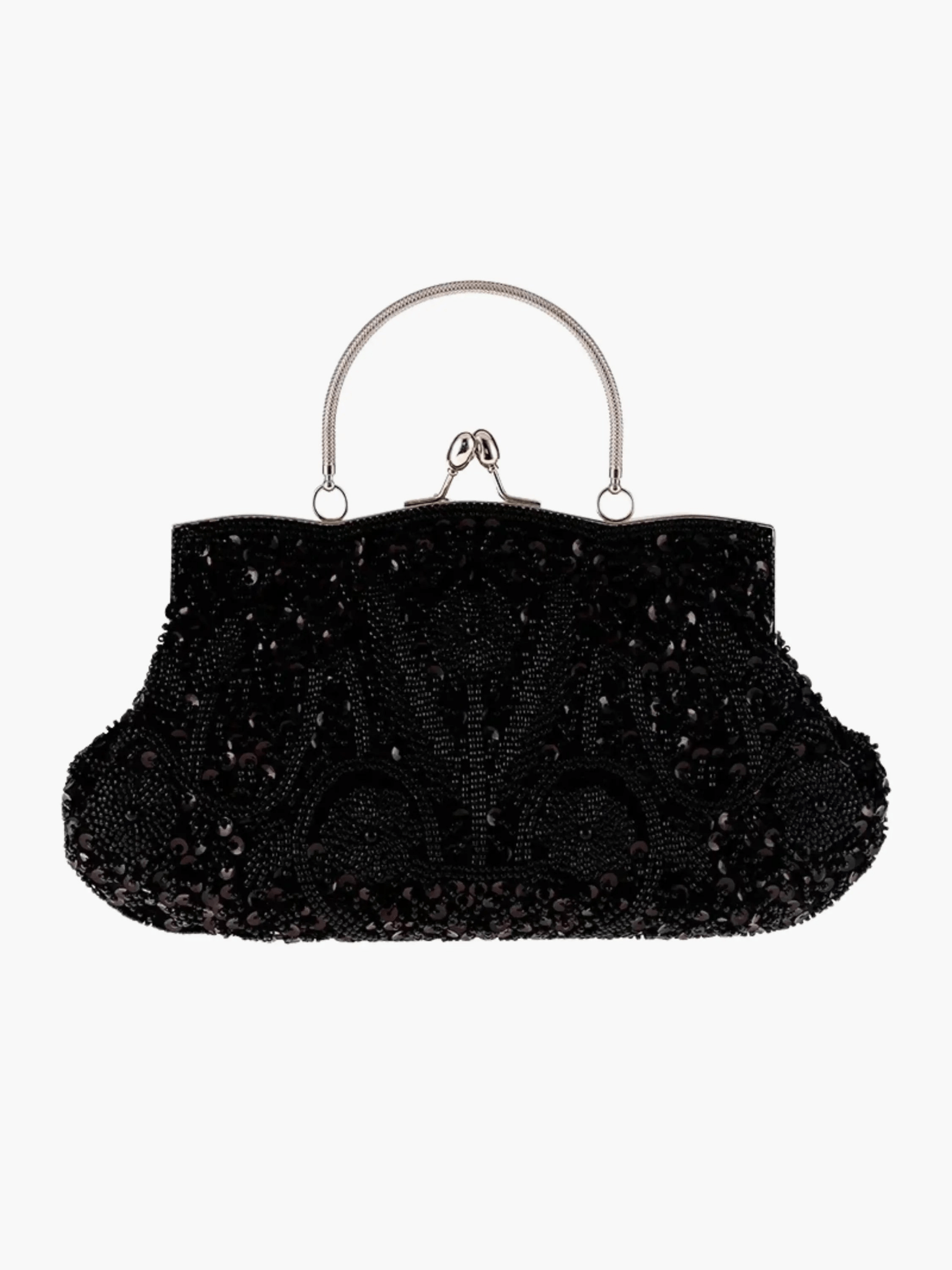 Celeste | Vintage Gold Beaded Evening Clutch – Timeless Elegance - in Black | Arvea Bags