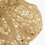 Celeste | Vintage Gold Beaded Evening Clutch – Timeless Elegance - in Gold | Arvea Bags