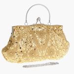 Celeste | Vintage Gold Beaded Evening Clutch – Timeless Elegance - in Gold | Arvea Bags
