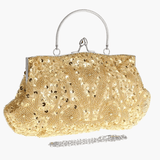 Celeste | Vintage Gold Beaded Evening Clutch – Timeless Elegance - in Gold | Arvea Bags