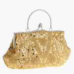 Celeste | Vintage Gold Beaded Evening Clutch – Timeless Elegance - in Gold | Arvea Bags