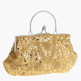 Celeste | Vintage Gold Beaded Evening Clutch – Timeless Elegance - in Gold | Arvea Bags