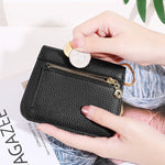 Charlotte | Pebbled Leather Mini Wallet – Chic & Compact Convenience - in Brown | Arvea Bags