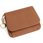 Charlotte | Pebbled Leather Mini Wallet – Chic & Compact Convenience - in Brown | Arvea Bags