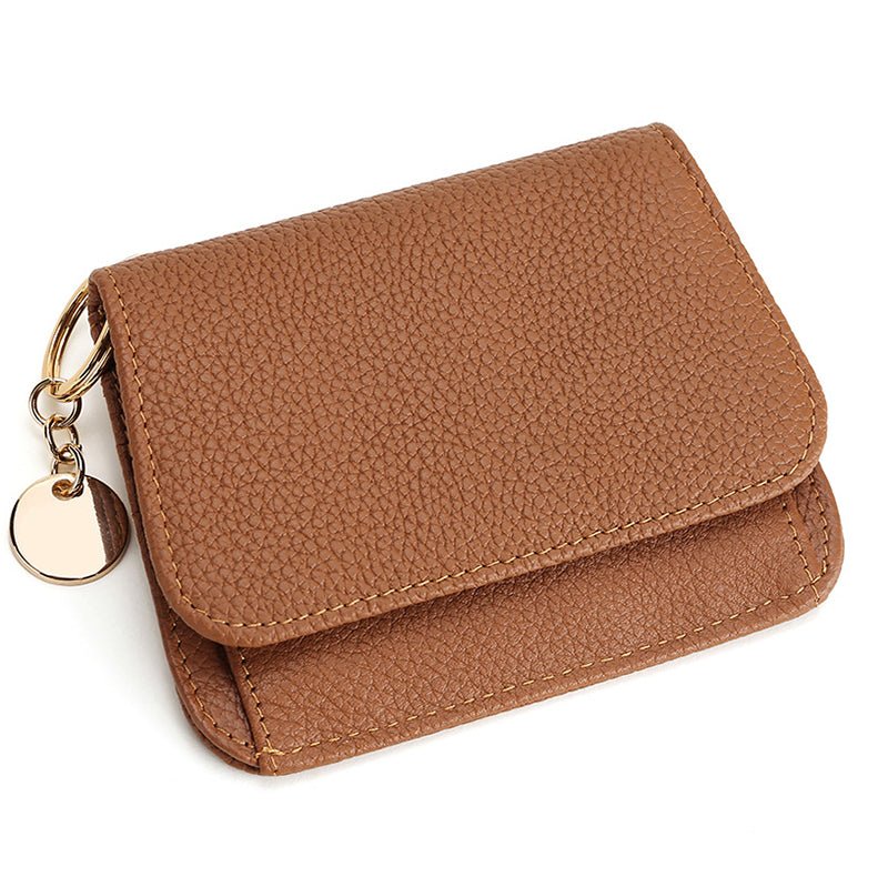 Charlotte | Pebbled Leather Mini Wallet – Chic & Compact Convenience - in Brown | Arvea Bags