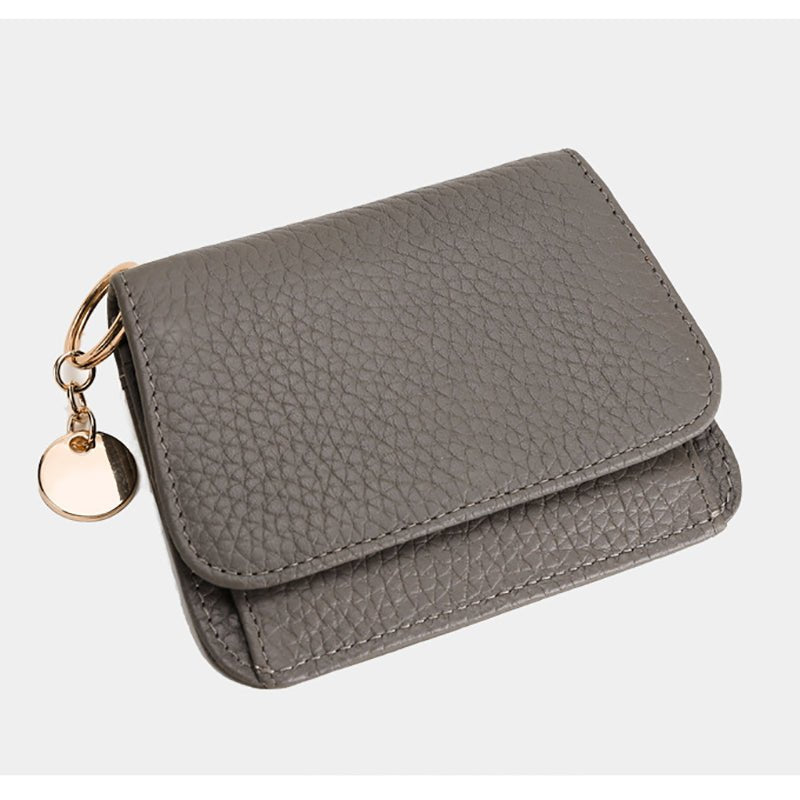 Charlotte | Pebbled Leather Mini Wallet – Chic & Compact Convenience - in Earthy Brown | Arvea Bags