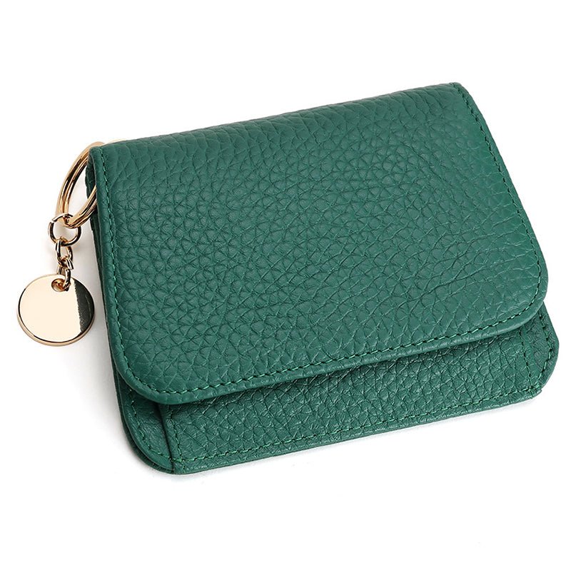 Charlotte | Pebbled Leather Mini Wallet – Chic & Compact Convenience - in Green | Arvea Bags