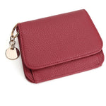 Charlotte | Pebbled Leather Mini Wallet – Chic & Compact Convenience - in Red | Arvea Bags