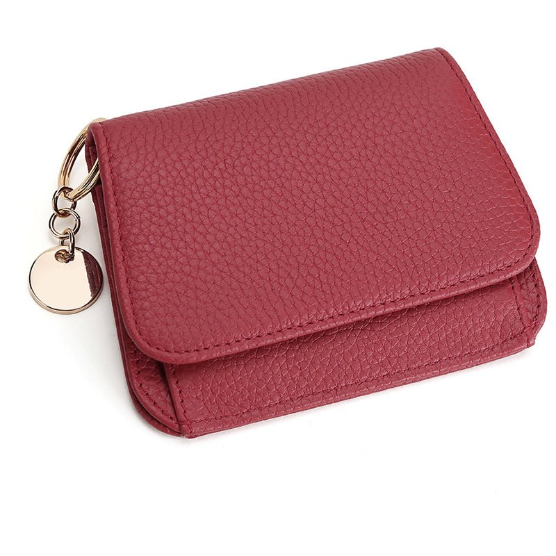 Charlotte | Pebbled Leather Mini Wallet – Chic & Compact Convenience - in Red | Arvea Bags