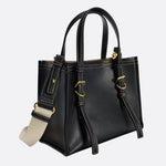 Chic Rectangular Leather Tote Bag - in Black | Arvea Bags
