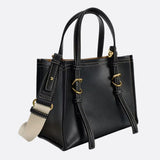 Chic Rectangular Leather Tote Bag - in Black | Arvea Bags