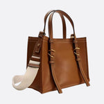 Chic Rectangular Leather Tote Bag - in Camel | Arvea Bags