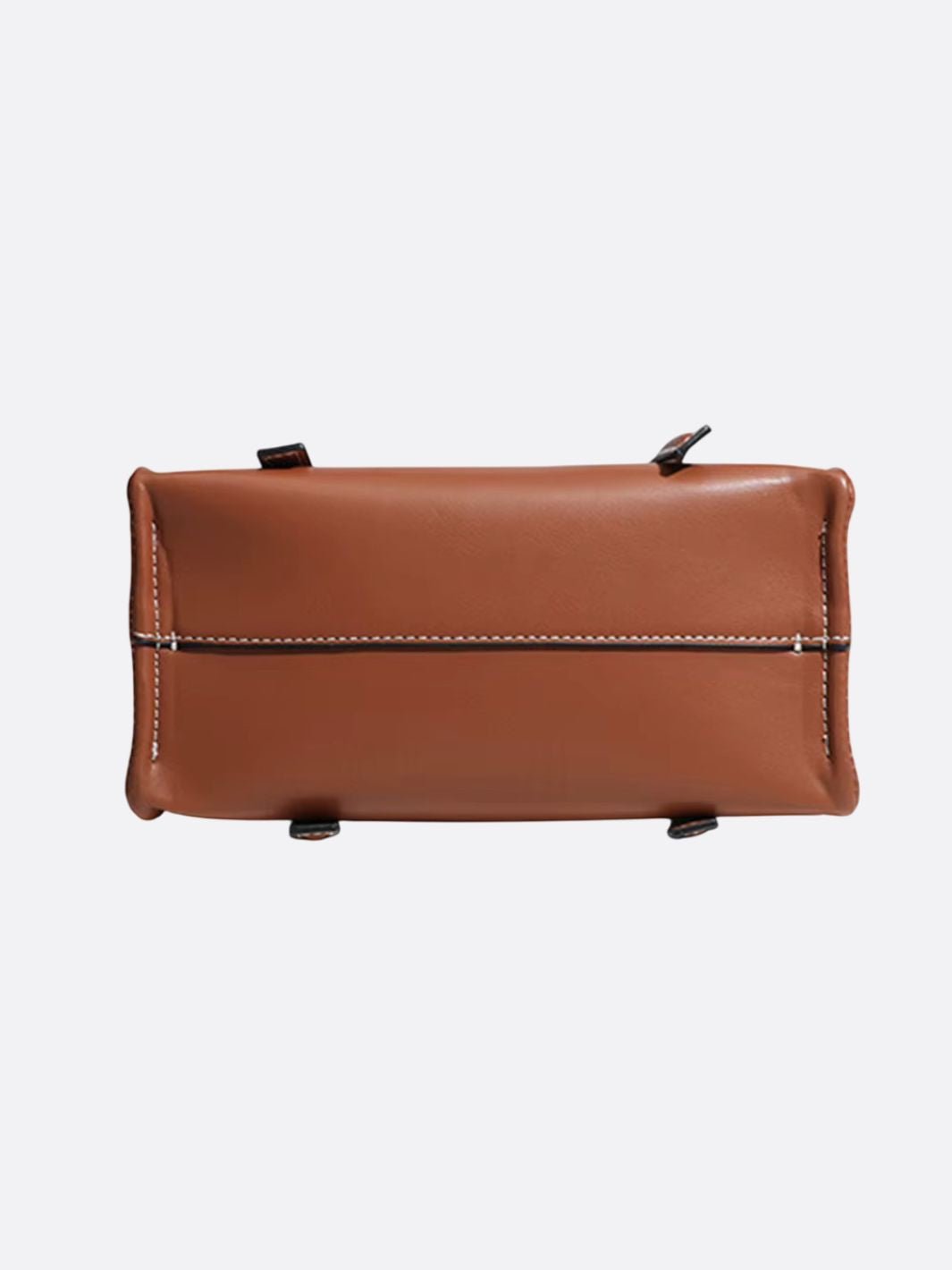 Chic Rectangular Leather Tote Bag - in Camel | Arvea Bags