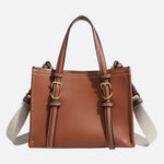 Chic Rectangular Leather Tote Bag - in Camel | Arvea Bags