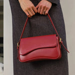 Chloe | Minimalist Red Leather Shoulder Bag – Sleek & Chic - in Red | Arvea Bags