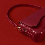 Chloe | Minimalist Red Leather Shoulder Bag – Sleek & Chic - in Red | Arvea Bags