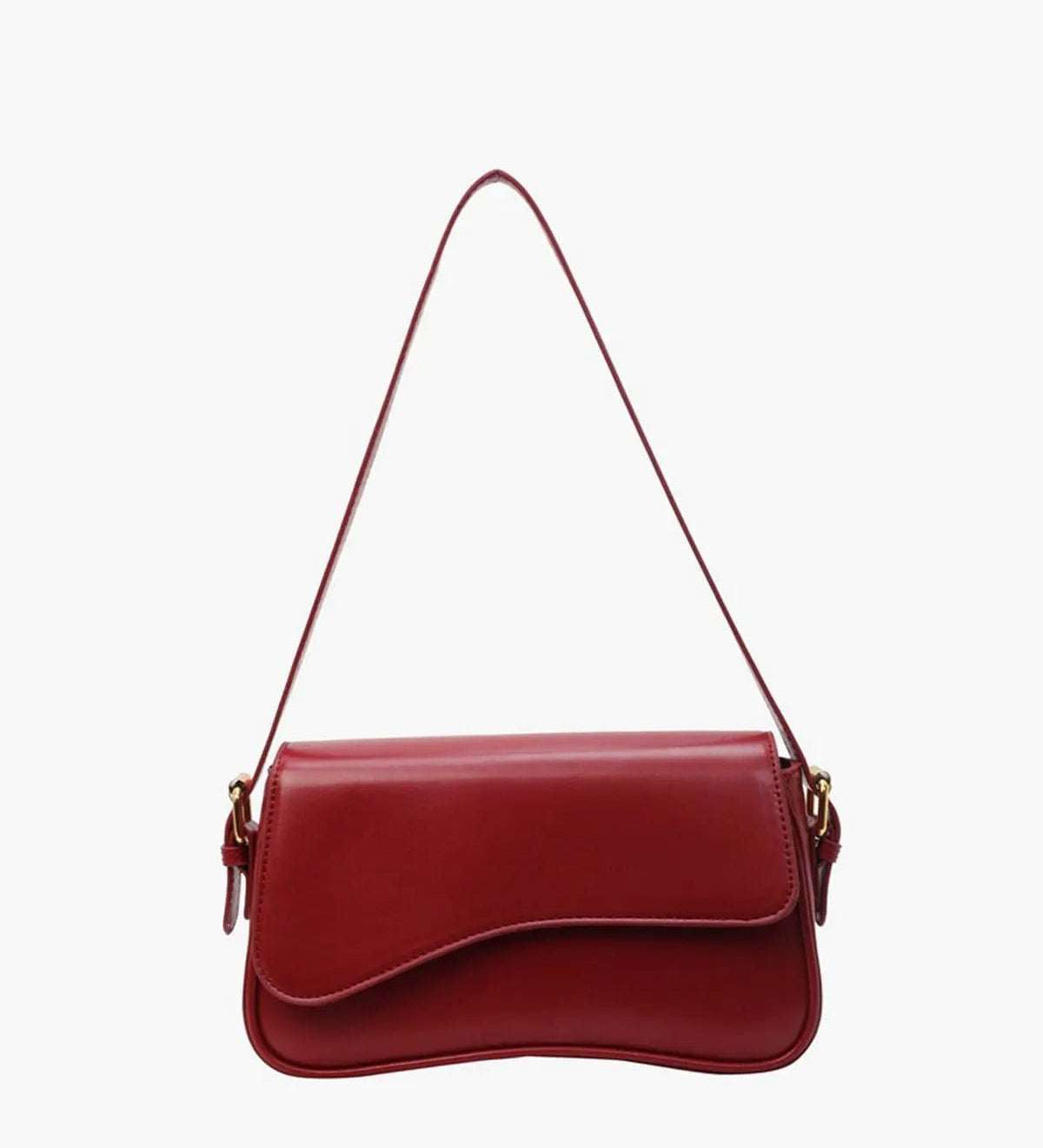 Chloe | Minimalist Red Leather Shoulder Bag – Sleek & Chic - in Red | Arvea Bags