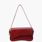 Chloe | Minimalist Red Leather Shoulder Bag – Sleek & Chic - in Red | Arvea Bags