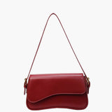 Chloe | Minimalist Red Leather Shoulder Bag – Sleek & Chic - in Red | Arvea Bags