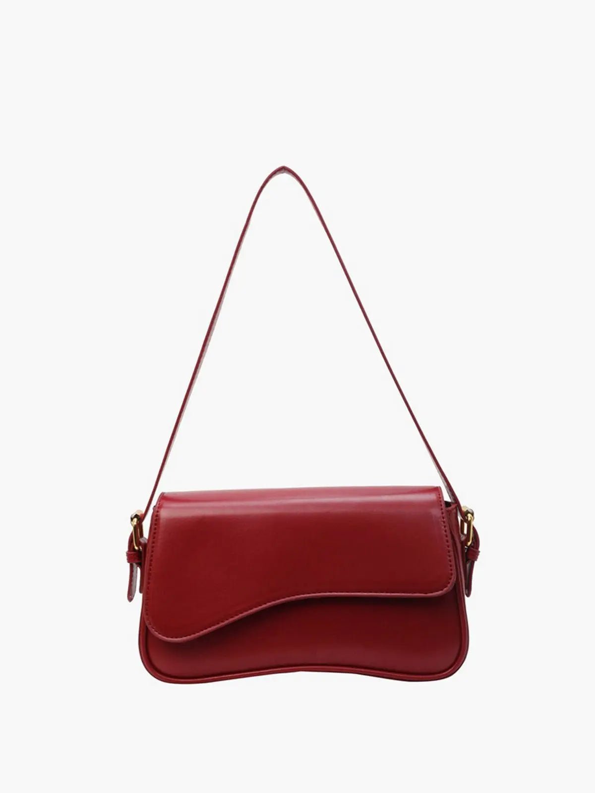 Chloe | Minimalist Red Leather Shoulder Bag – Sleek & Chic - in Red | Arvea Bags