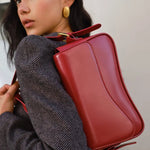 Chloe | Minimalist Red Leather Shoulder Bag – Sleek & Chic - in Red | Arvea Bags