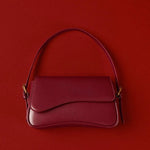 Chloe | Minimalist Red Leather Shoulder Bag – Sleek & Chic - in Red | Arvea Bags
