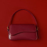 Chloe | Minimalist Red Leather Shoulder Bag – Sleek & Chic - in Red | Arvea Bags