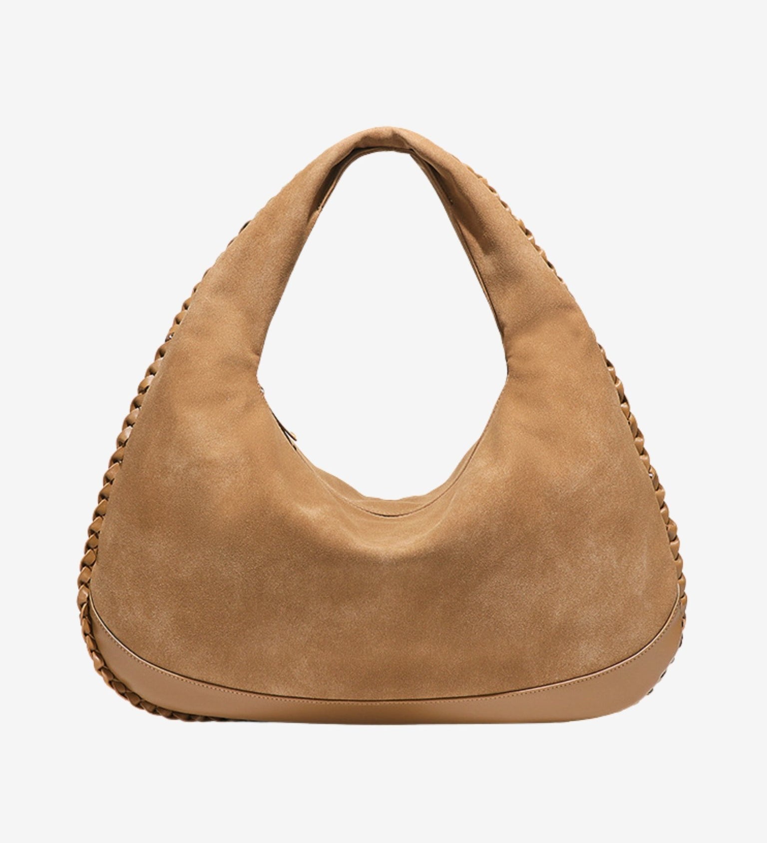 Chloe Suede and Leather Crescent Hobo Bag – Luxury Large Shoulder Bag for Women - in Camel | Arvea Bags