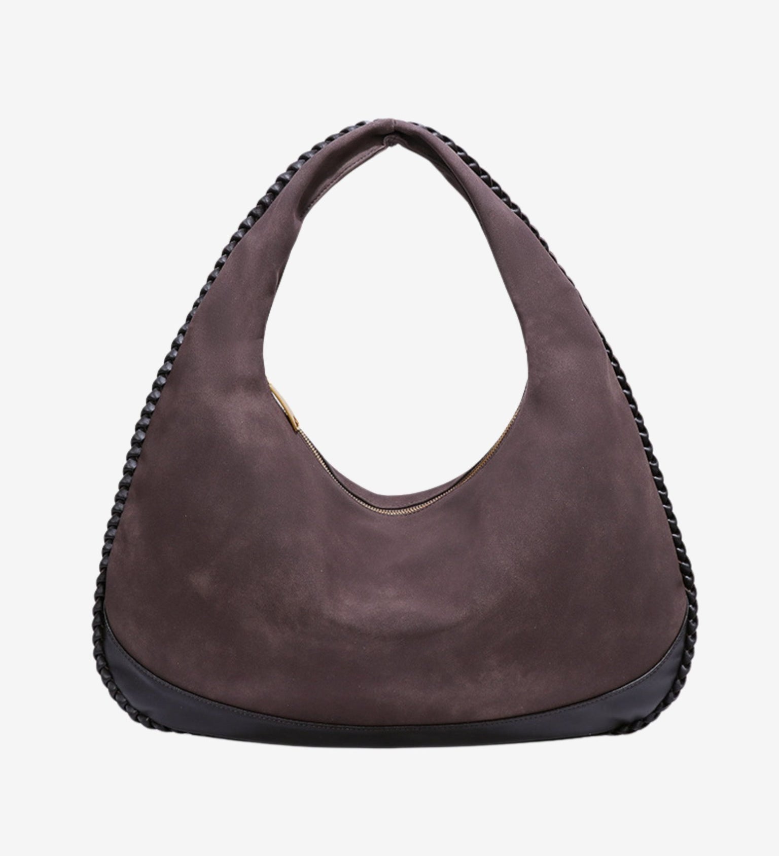 Chloe Suede and Leather Crescent Hobo Bag – Luxury Large Shoulder Bag for Women - in Dark Brown | Arvea Bags