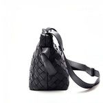 Ciara Woven Shoulder Bag – Elegant Faux Leather Tote - in Black | Arvea Bags