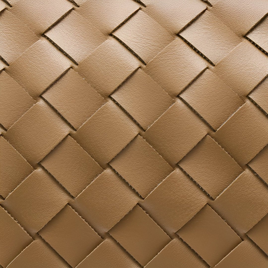 Ciara Woven Shoulder Bag – Elegant Faux Leather Tote - in Khaki | Arvea Bags