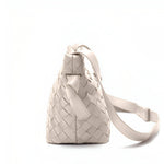 Ciara Woven Shoulder Bag – Elegant Faux Leather Tote - in Light Beige | Arvea Bags