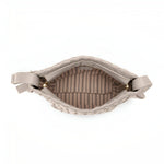 Ciara Woven Shoulder Bag – Elegant Faux Leather Tote - in Light Beige | Arvea Bags