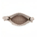 Ciara Woven Shoulder Bag – Elegant Faux Leather Tote - in Light Beige | Arvea Bags