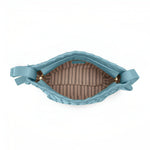 Ciara Woven Shoulder Bag – Elegant Faux Leather Tote - in Sky Blue | Arvea Bags