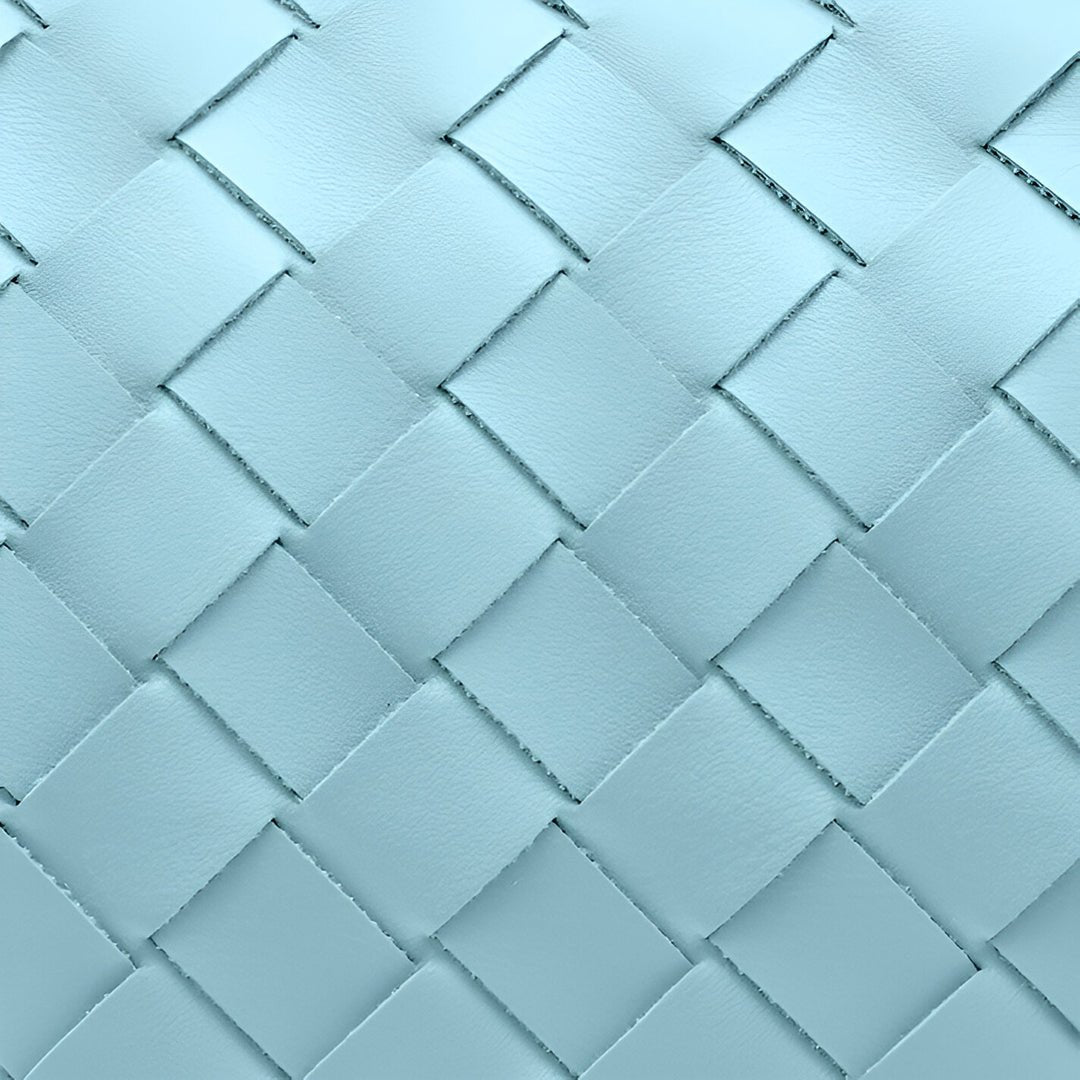 Ciara Woven Shoulder Bag – Elegant Faux Leather Tote - in Sky Blue | Arvea Bags
