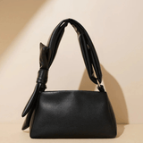 Clara | Luxe Camel Leather Shoulder Bag – Elegant & Feminine - in Black | Arvea Bags