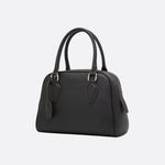 Classic Structured Handbag – Taupe Leather - Look Top Handle Satchel - in Black | Arvea Bags