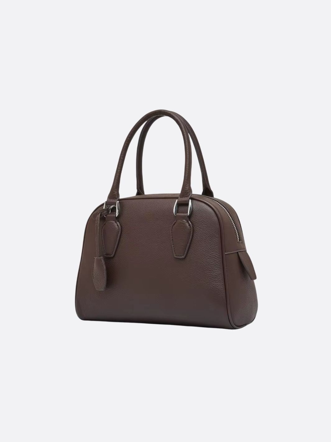 Classic Structured Handbag – Taupe Leather - Look Top Handle Satchel - in Black | Arvea Bags
