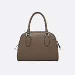 Classic Structured Handbag – Taupe Leather - Look Top Handle Satchel - in Khaki | Arvea Bags