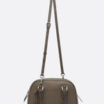 Classic Structured Handbag – Taupe Leather - Look Top Handle Satchel - in Khaki | Arvea Bags