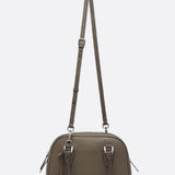 Classic Structured Handbag – Taupe Leather - Look Top Handle Satchel - in Khaki | Arvea Bags