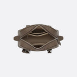 Classic Structured Handbag – Taupe Leather - Look Top Handle Satchel - in Khaki | Arvea Bags
