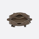 Classic Structured Handbag – Taupe Leather - Look Top Handle Satchel - in Khaki | Arvea Bags