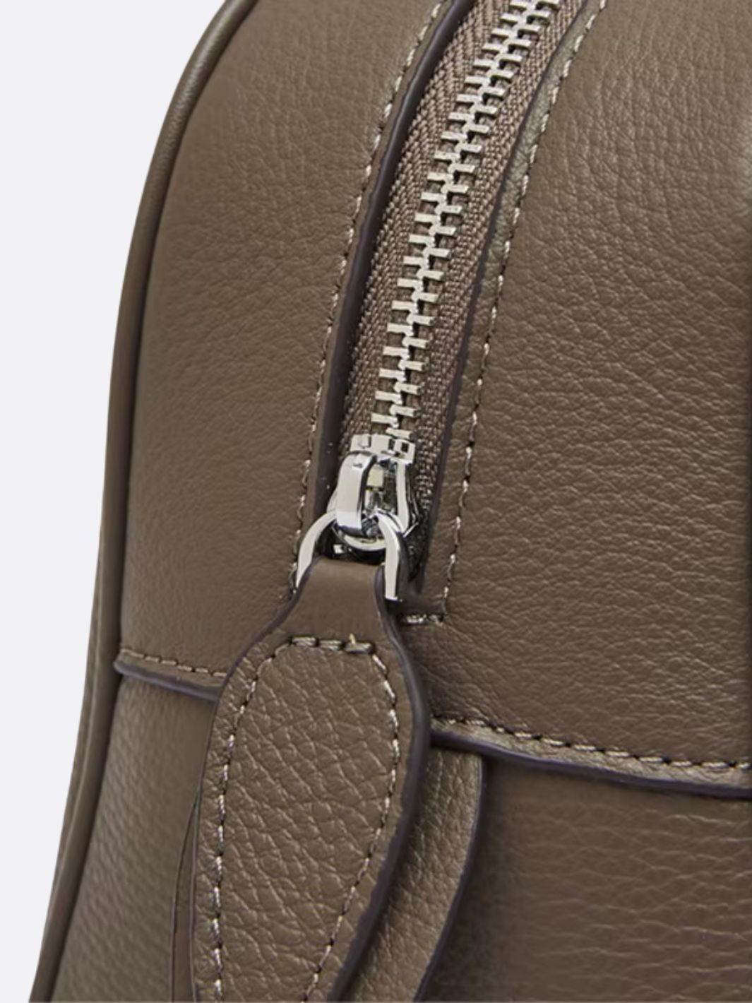 Classic Structured Handbag – Taupe Leather - Look Top Handle Satchel - in Khaki | Arvea Bags