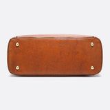 Classic Structured Leather Shopper Handbag - in Camel | Arvea Bags