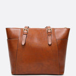 Classic Structured Leather Shopper Handbag - in Camel | Arvea Bags