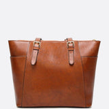 Classic Structured Leather Shopper Handbag - in Camel | Arvea Bags