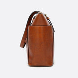 Classic Structured Leather Shopper Handbag - in Camel | Arvea Bags